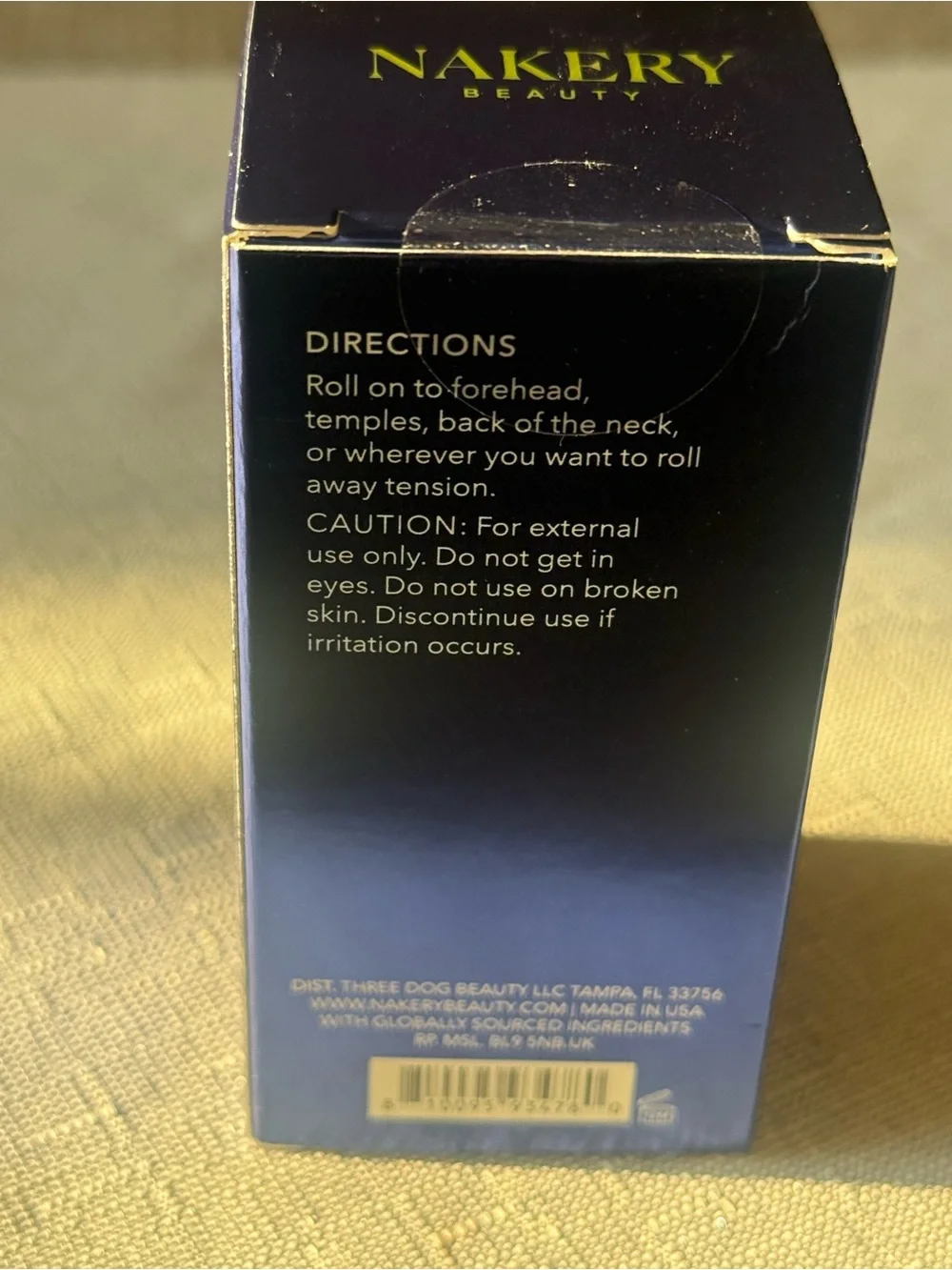 Nakery Beauty SkinRecovery Tension Relief Roll-On Magnesium Peppermint NIB